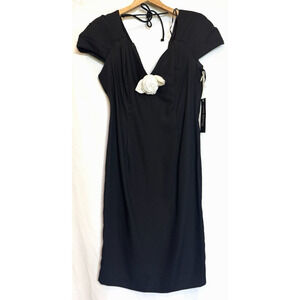 Vintage 80s Late Edition LBD Cocktail Dress Size 8 Wedding Classic Deadstock USA